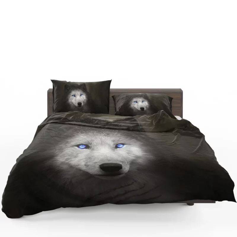 Wolf Blue Eyes Enchanting Mystique Bedding Set