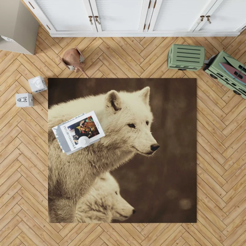 Wolf Enigmatic Gaze Wilderness Majesty Rug