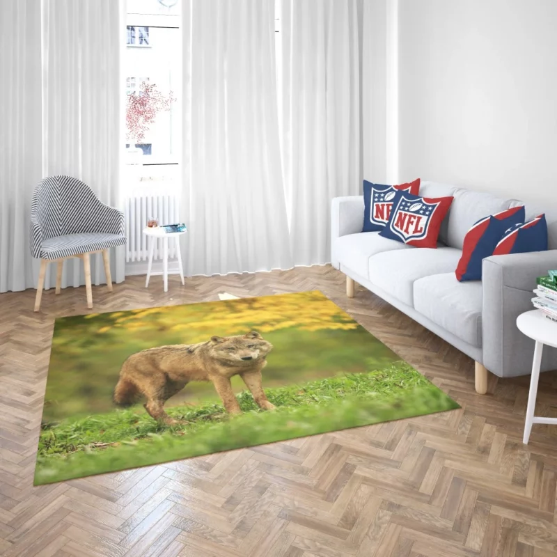 Wolf Enigmatic Gaze in Blur Rug 2