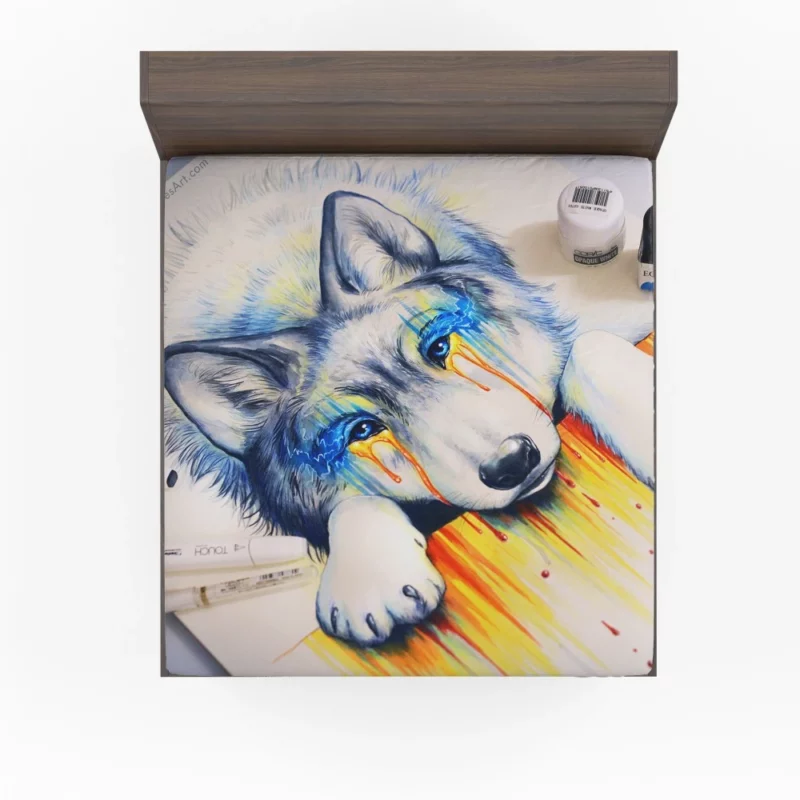 Wolf Fierce Gaze Fitted Sheet 1