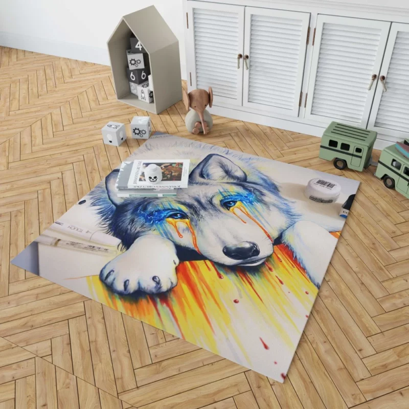 Wolf Fierce Gaze Rug 1