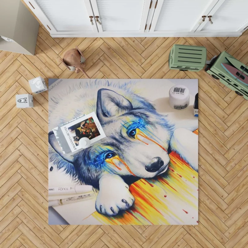 Wolf Fierce Gaze Rug