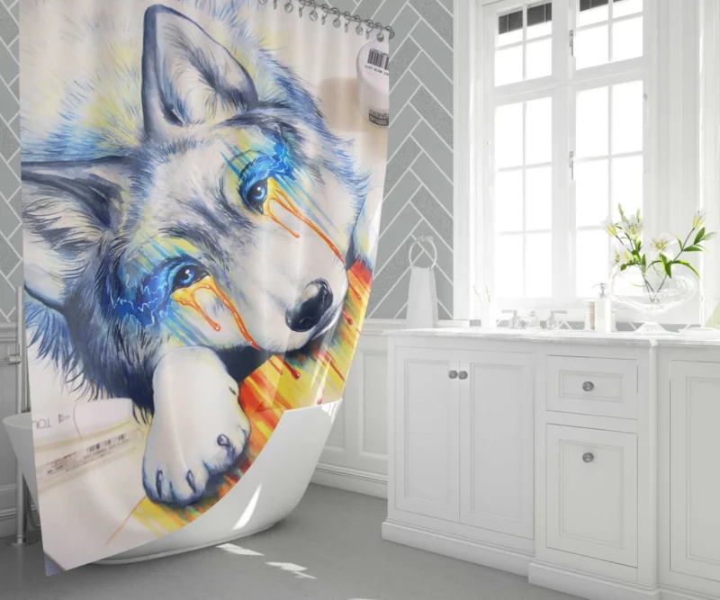 Wolf Fierce Gaze Shower Curtain 1