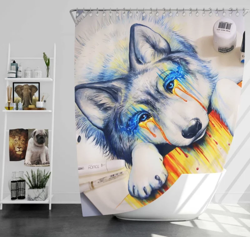 Wolf Fierce Gaze Shower Curtain