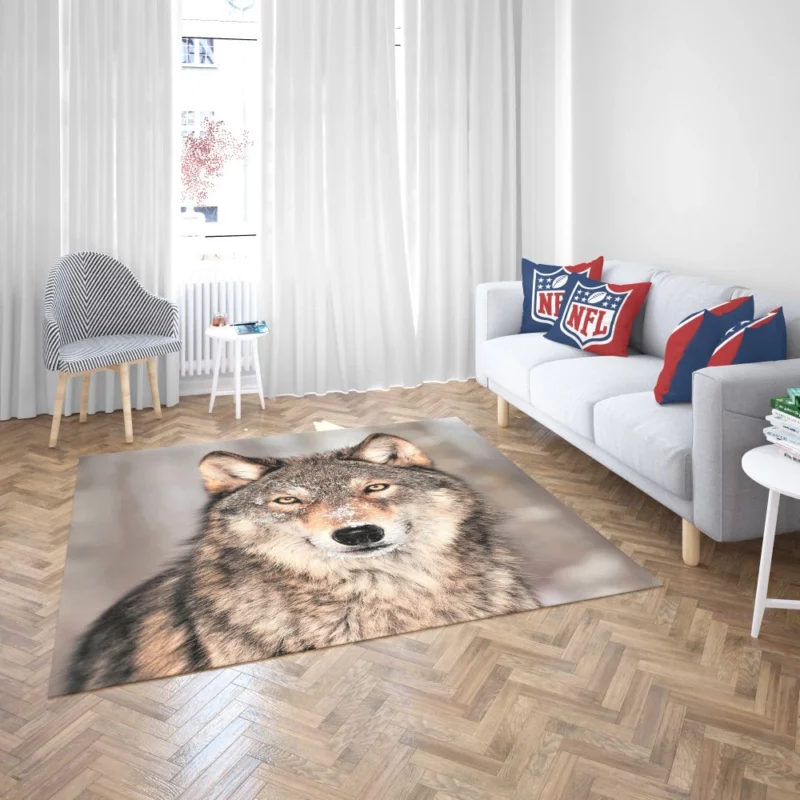 Wolf Fierce Gaze Untamed Wilderness Rug 2