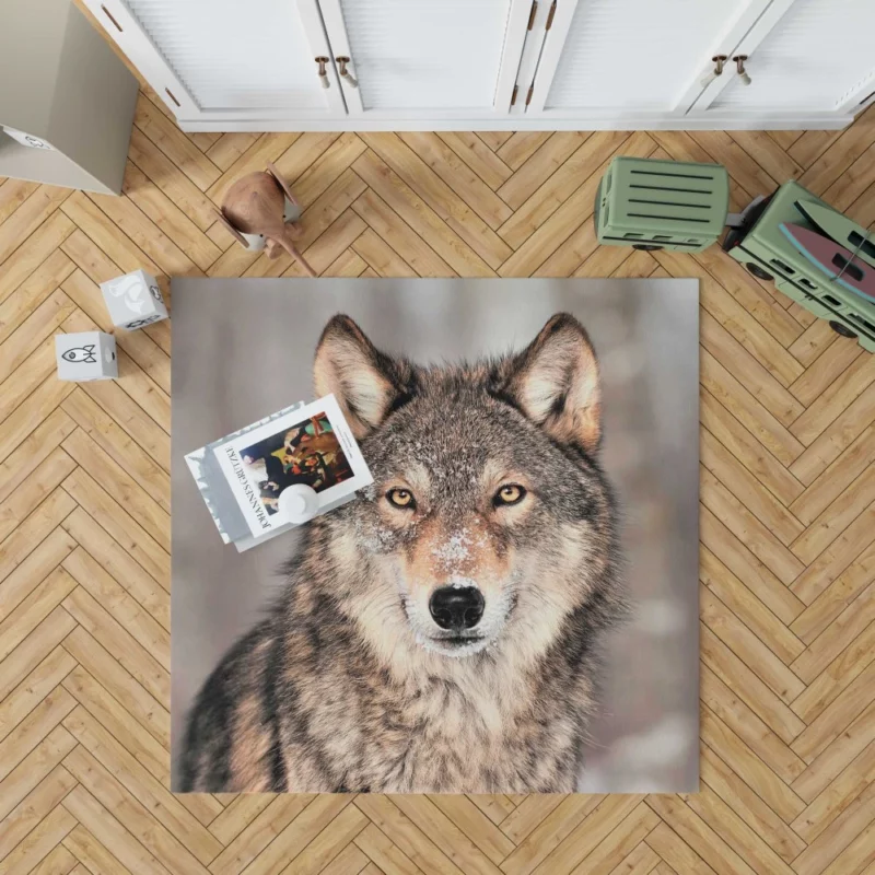 Wolf Fierce Gaze Untamed Wilderness Rug