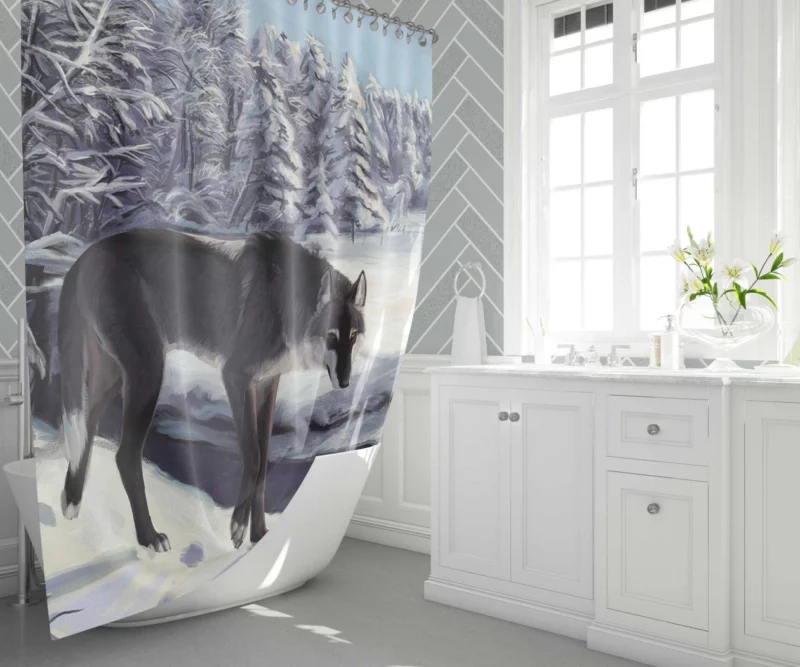 Wolf Howl Echoes of the Wild Shower Curtain 1