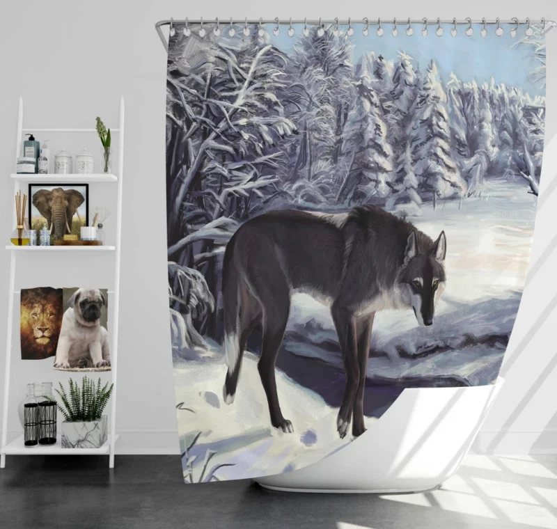 Wolf Howl Echoes of the Wild Shower Curtain