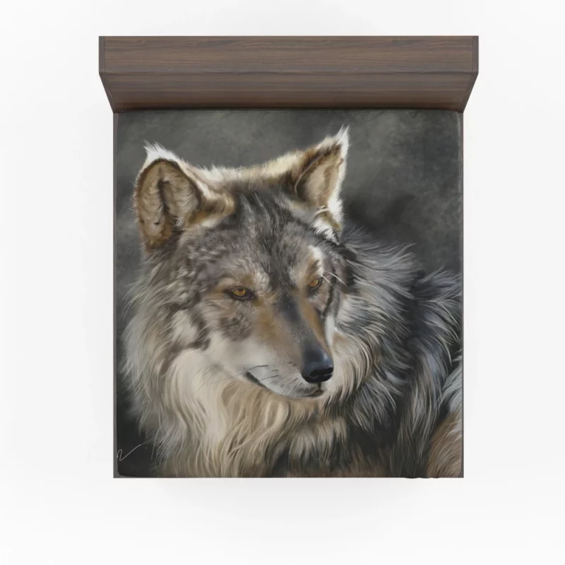 Wolf Intense Gaze Wilderness Majesty Fitted Sheet 1