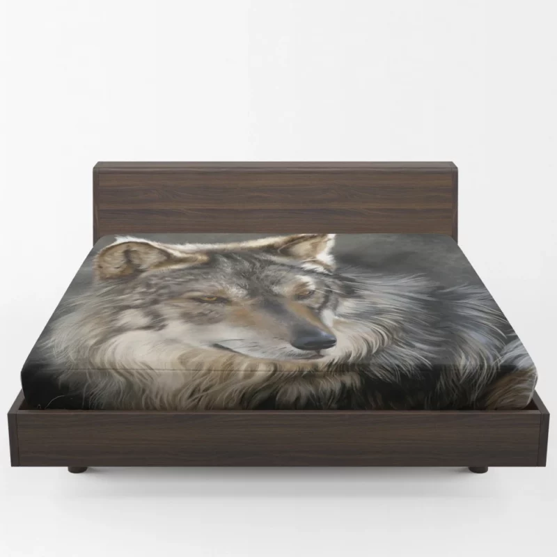 Wolf Intense Gaze Wilderness Majesty Fitted Sheet