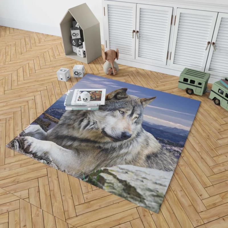 Wolf Intense Stare Untamed Intrigue Rug 1