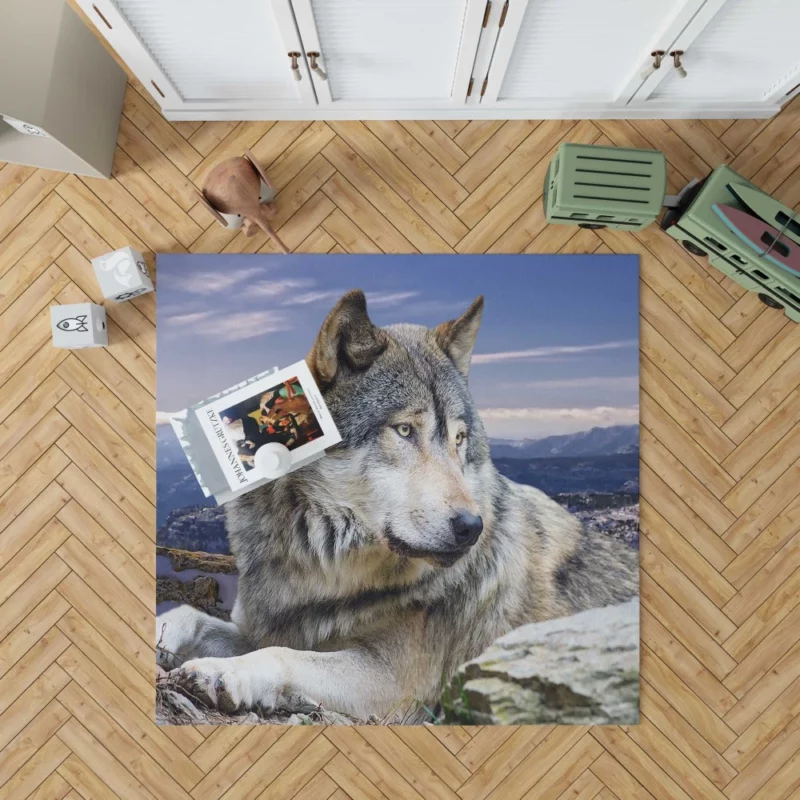 Wolf Intense Stare Untamed Intrigue Rug