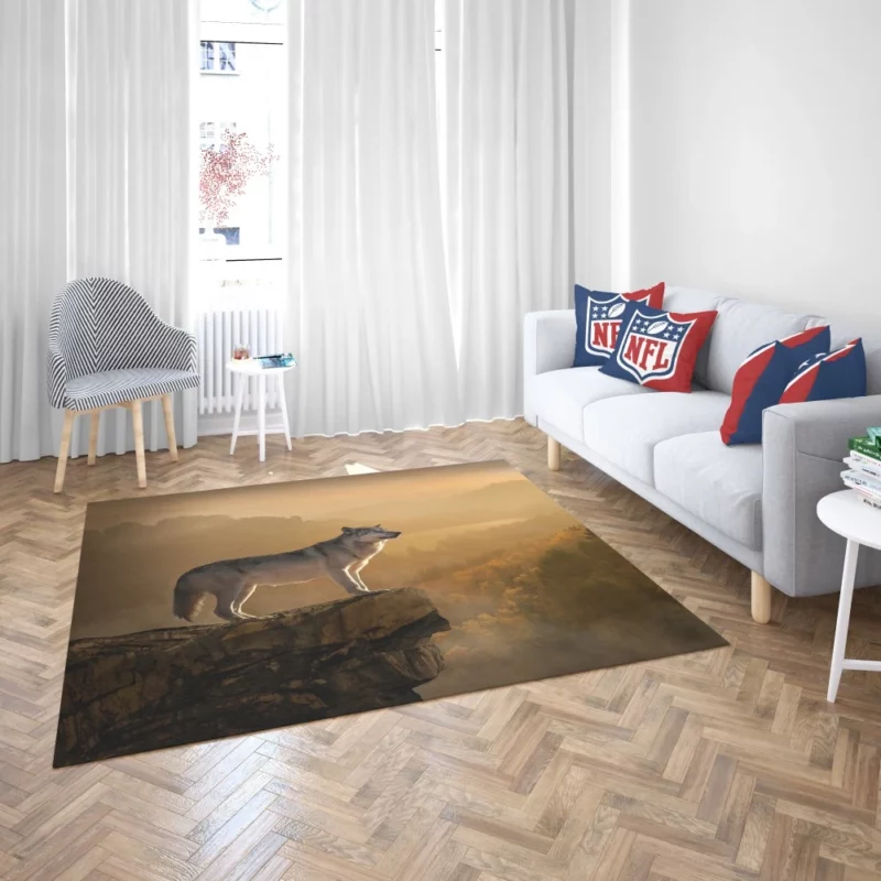 Wolf Majestic Overlook Enchanted Presence Rug 2