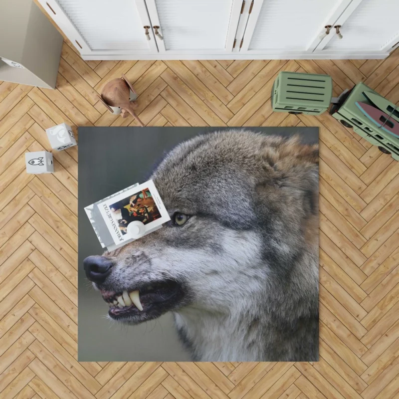 Wolf Snarl Untamed Majesty Rug