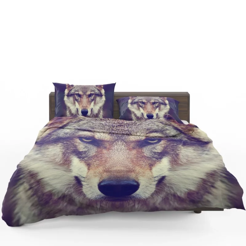 Wolf Stare Amidst Wilderness Bedding Set