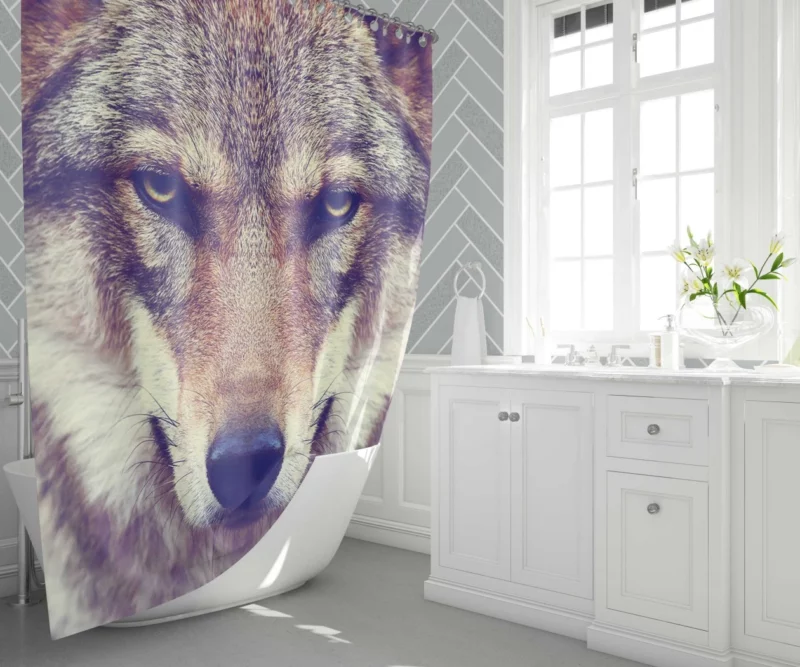 Wolf Stare Amidst Wilderness Shower Curtain 1