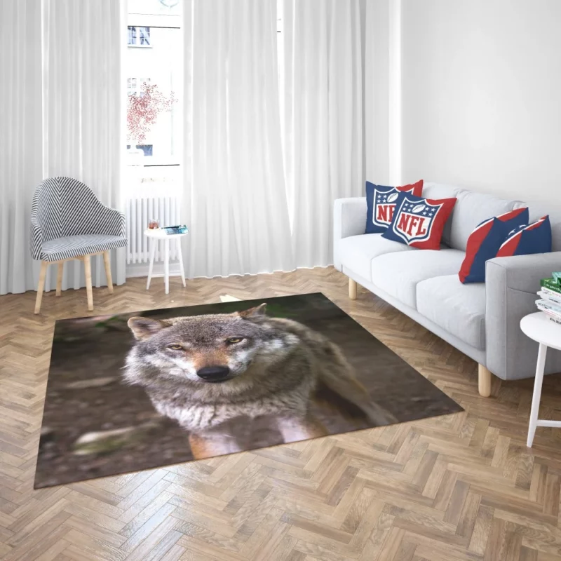 Wolf Stare in Bokeh Untamed Gaze Rug 2