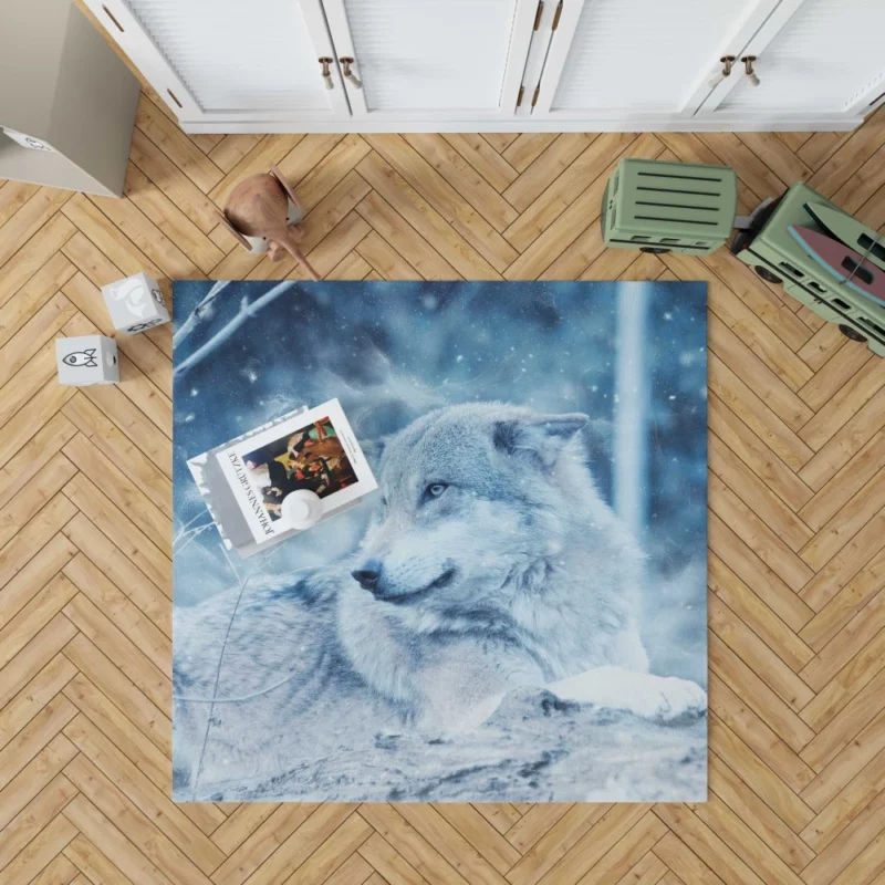 Wolf Wilderness Snowy Serenity Rug