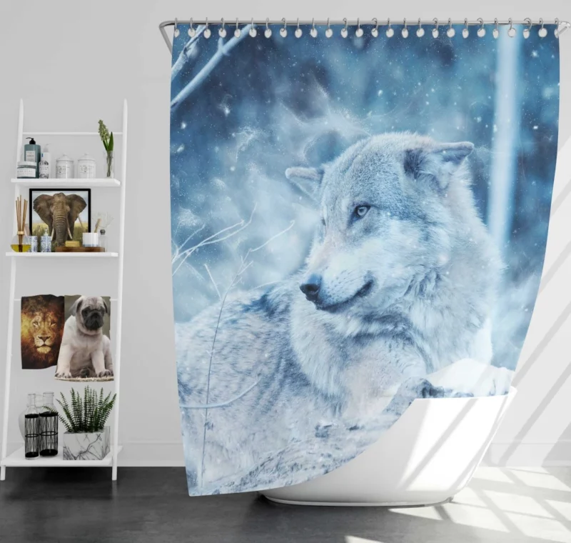 Wolf Wilderness Snowy Serenity Shower Curtain