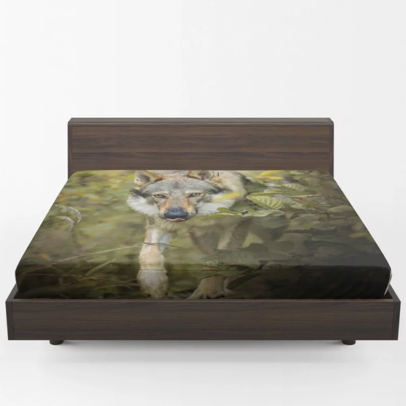 Wolf in Forest Majestic Wilderness Fitted Sheet