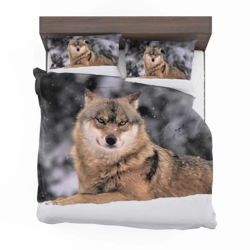 Wolf in Snowfall Enchanted Wilderness Bedding Set 1