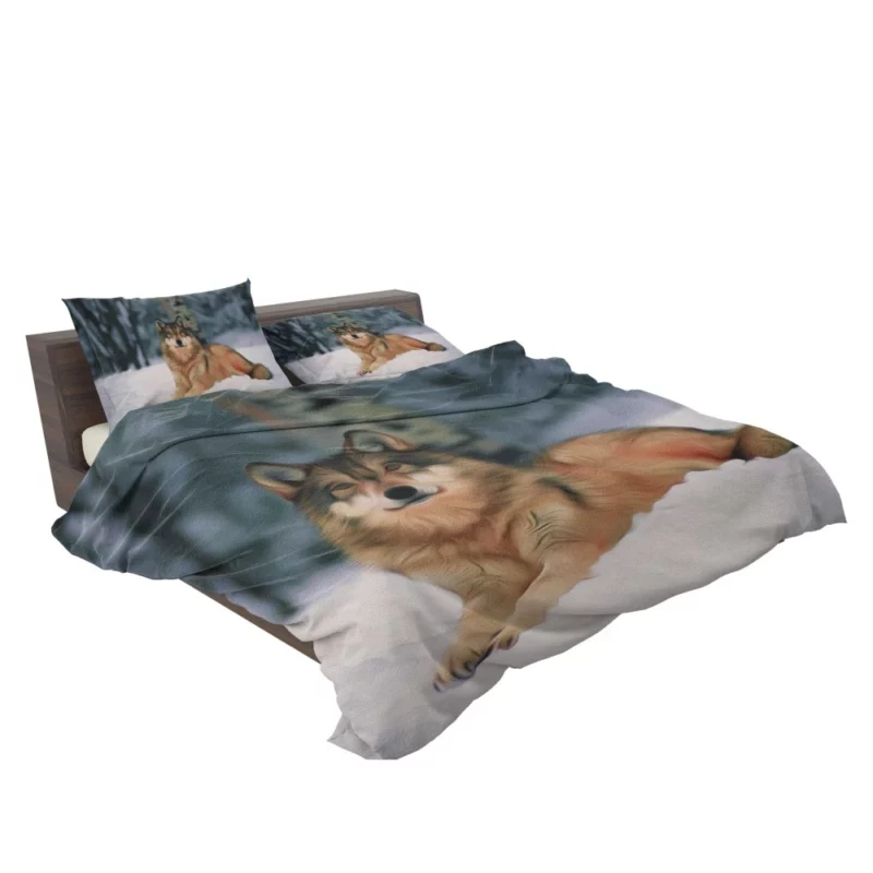 Wolf in Winter Scene Bedding Set 2