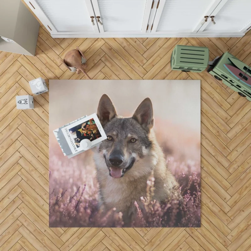 Wolfdog Lavender Charm Enigmatic Aura Rug