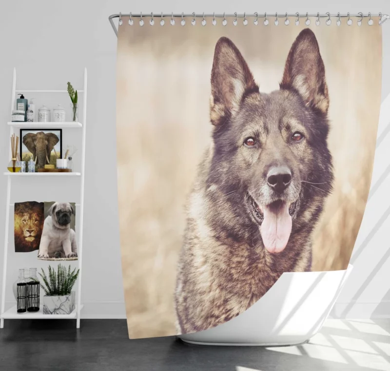 Wolfdog Loyal Stance Canine Companion Shower Curtain