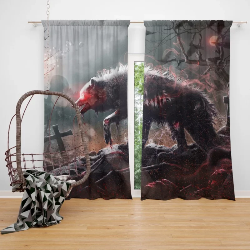 Zombie Dark and Bloody Journey Curtain