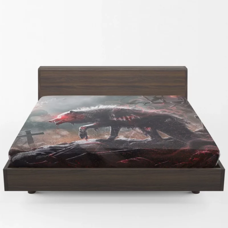 Zombie Dark and Bloody Journey Fitted Sheet