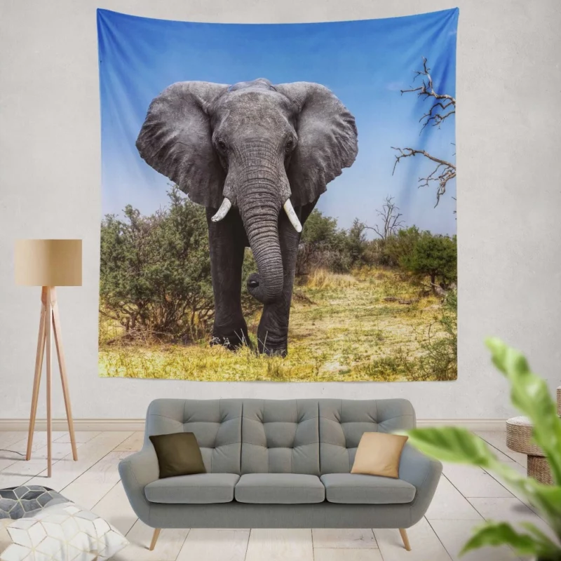 African Bush Elephant Majestic Grace Wall Hanging Tapestry