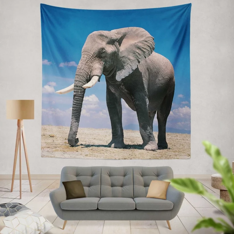 African Bush Elephant Majestic Wall Hanging Tapestry