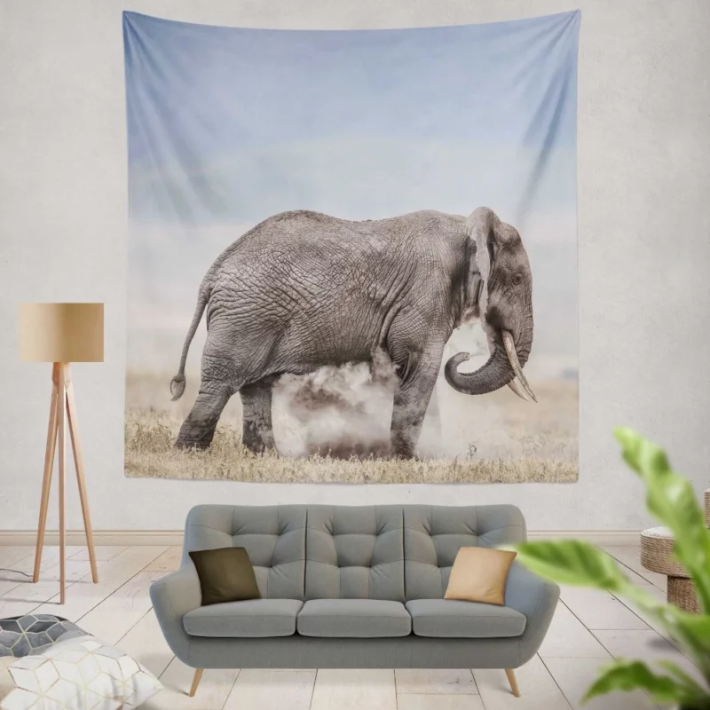 African Bush Elephant Majestic Wilderness Wall Hanging Tapestry