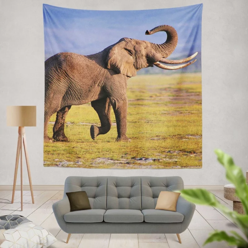 African Bush Elephant Mighty Wilderness Wall Hanging Tapestry