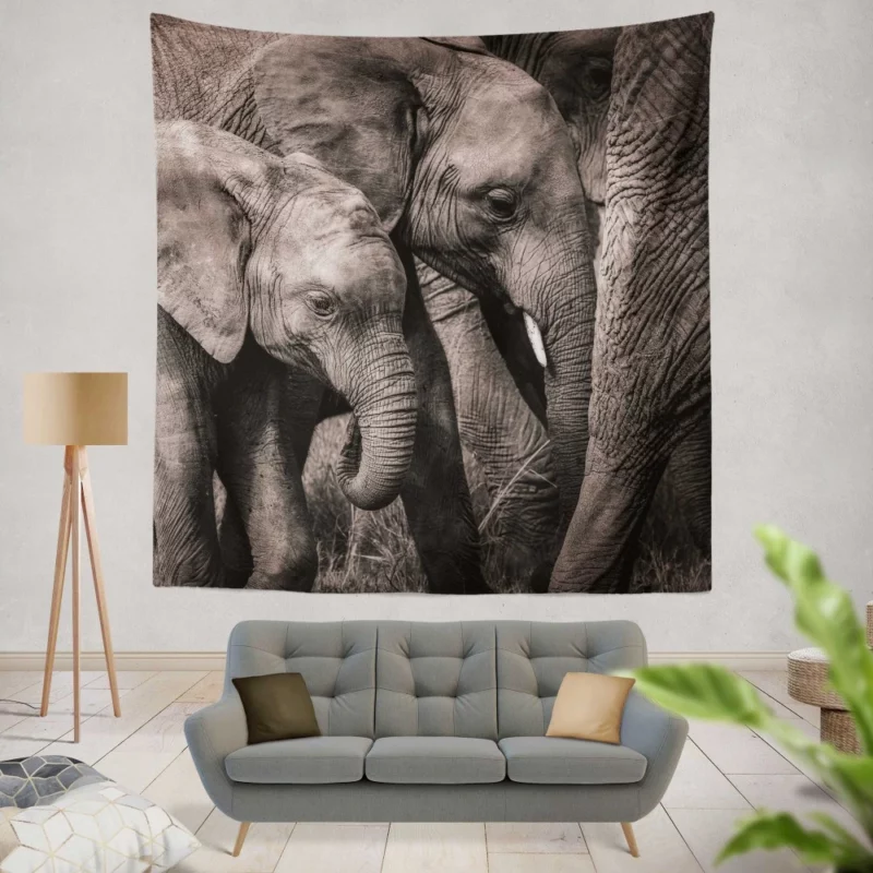 African Bush Elephant Wall Hanging Tapestry