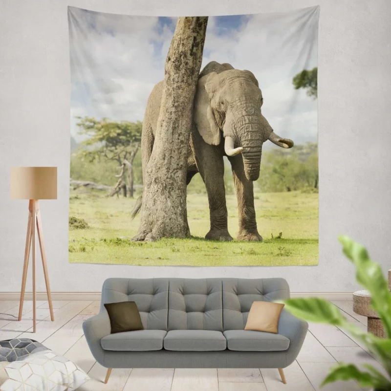 African Bush Elephant Wild Majesty Wall Hanging Tapestry