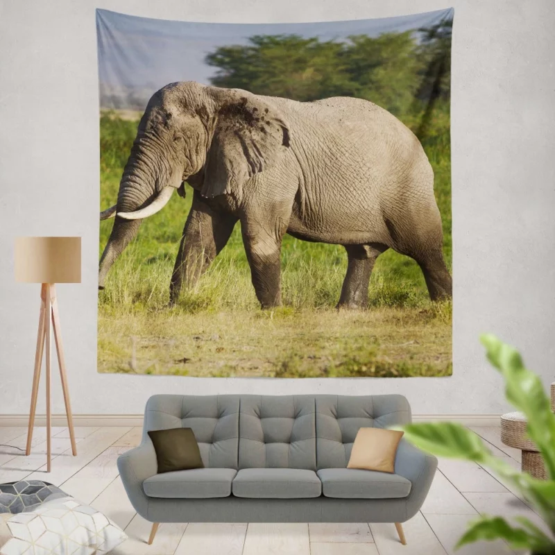 African Bush Elephant Wilderness Majesty Wall Hanging Tapestry