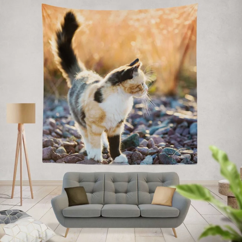 Alluring Cat Expression Wall Hanging Tapestry