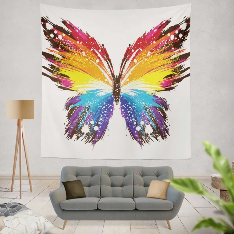 Artistic Butterfly Abstract Elegance Wall Hanging Tapestry