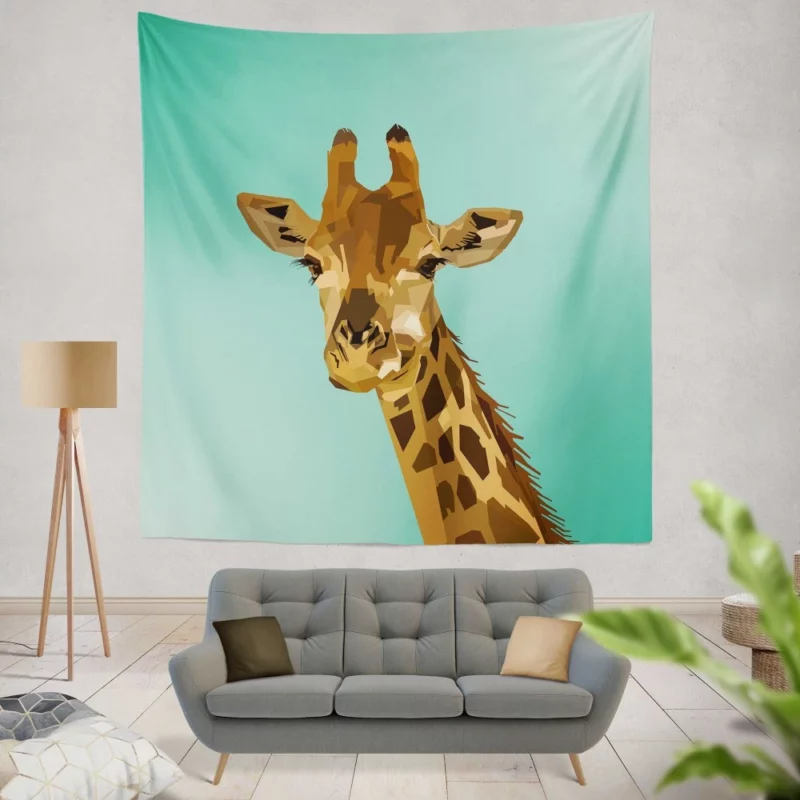 Artistic Interpretation Majestic Giraffe Wall Hanging Tapestry