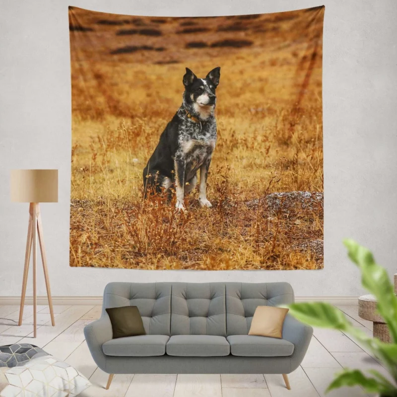 Australian Cattle Dog in Wilderness Wall Hanging Tapestry