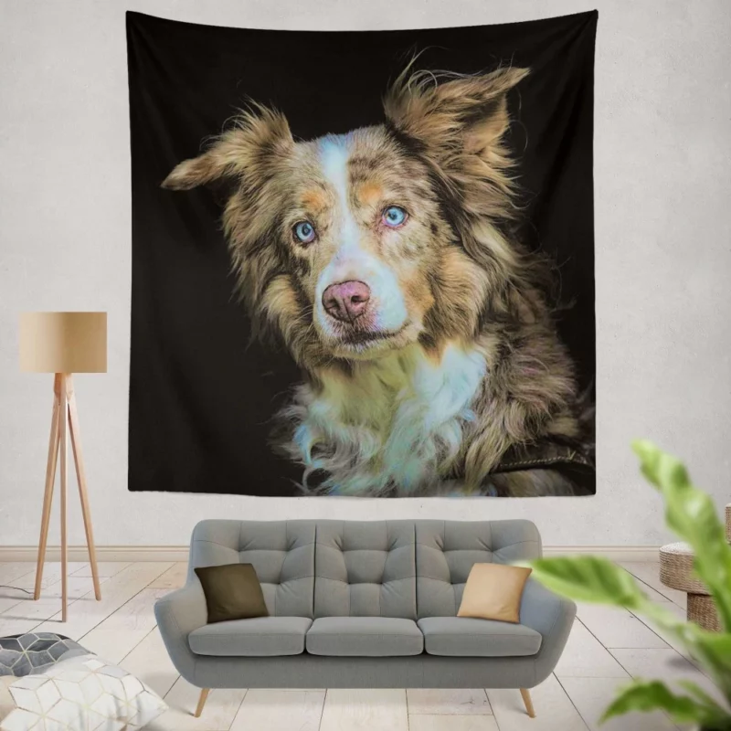 Australian Shepherd Blue-Eyed Wonder Wall Hanging Tapestry