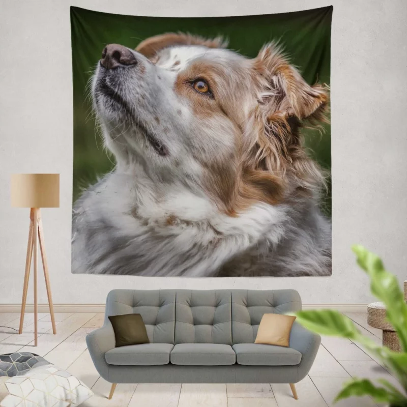 Australian Shepherd Energetic Charm Wall Hanging Tapestry