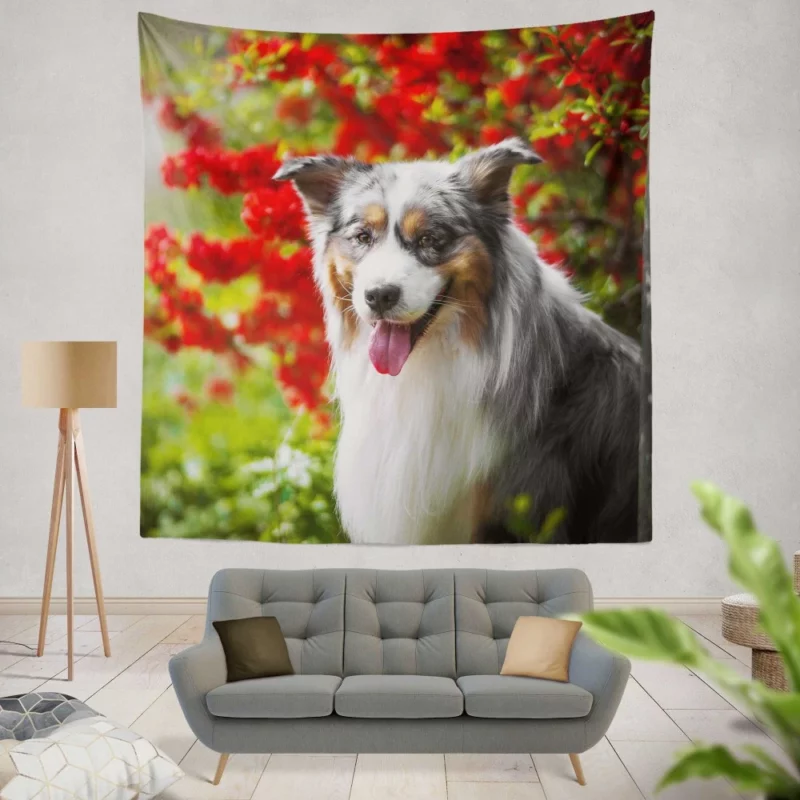 Australian Shepherd Graceful Aura Wall Hanging Tapestry