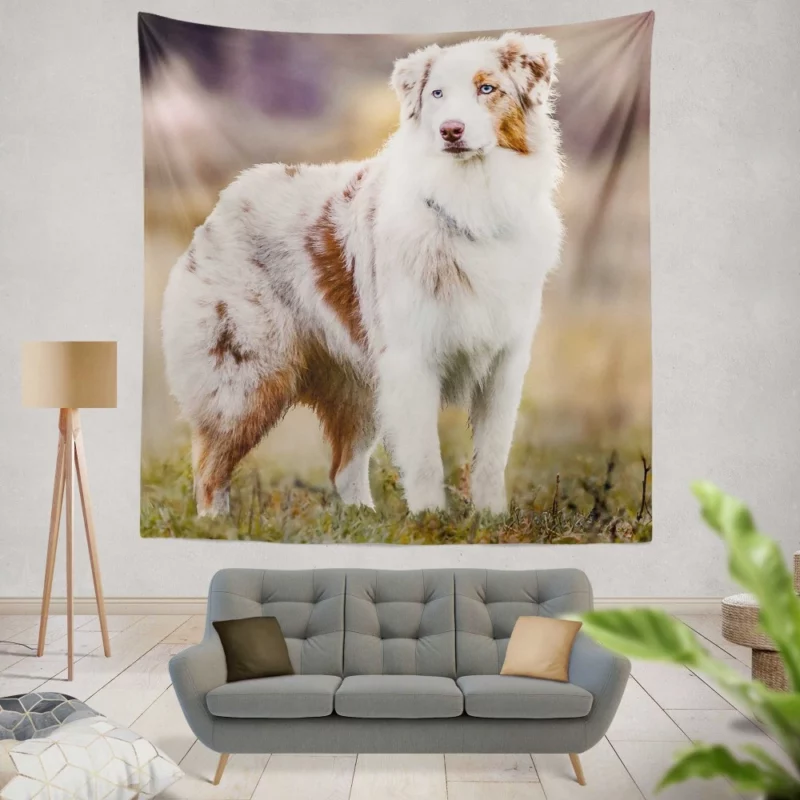 Australian Shepherd Loyal Charm Fuzzy Partner Wall Hanging Tapestry