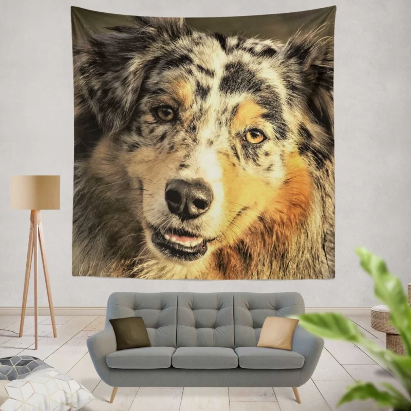 Australian Shepherd Playful Persona Wall Hanging Tapestry