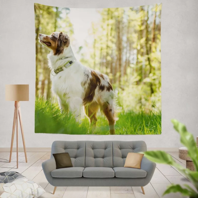 Australian Shepherd Sunny Playtime Wall Hanging Tapestry