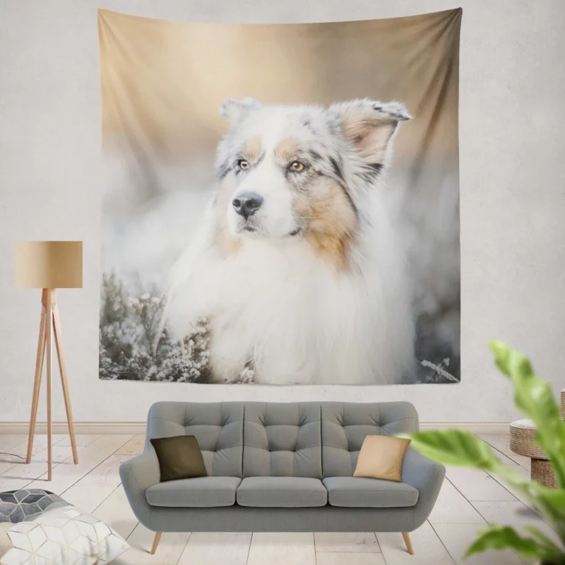 Australian Shepherd Vigilance Wall Hanging Tapestry