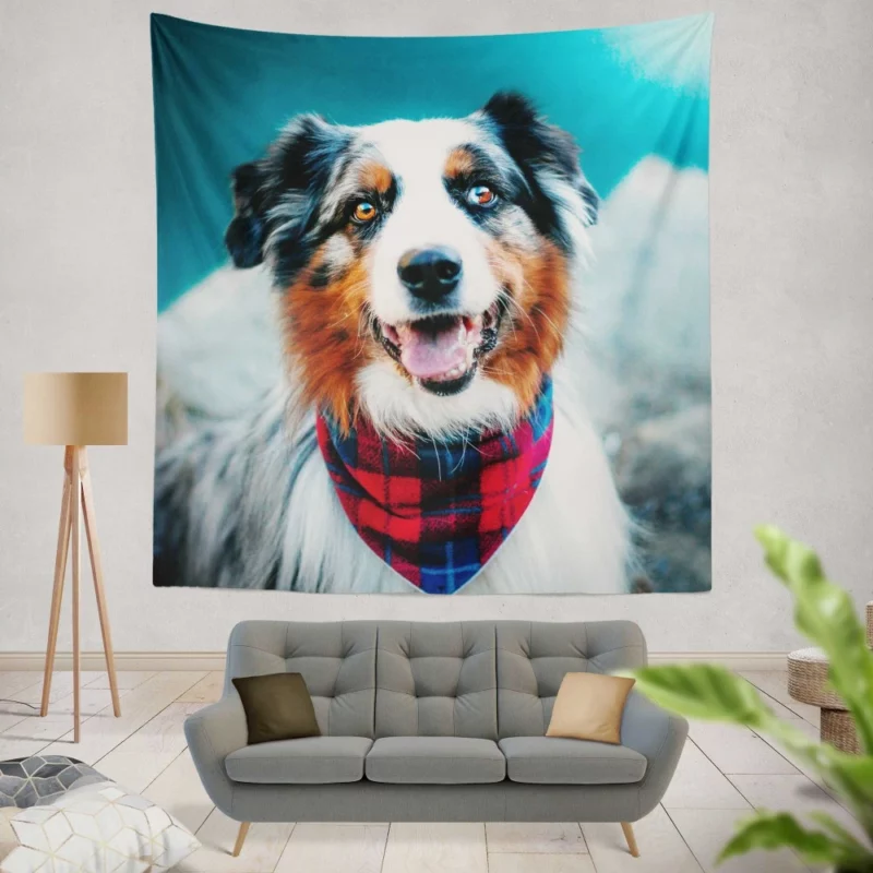 Australian Shepherd Wholesome Essence Wall Hanging Tapestry