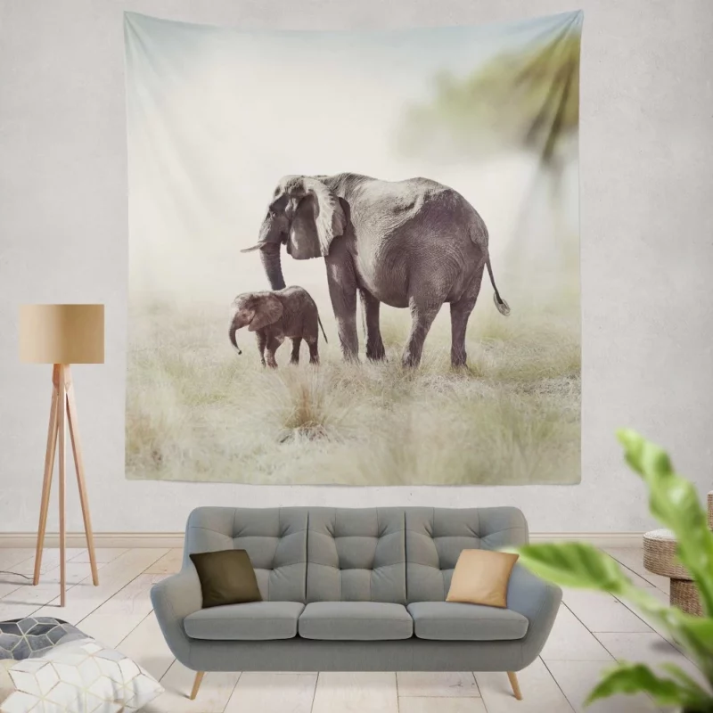 Baby African Elephant Wild Innocence Wall Hanging Tapestry